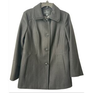London Fog Wool Blend Pea Coat Jacket Single Breasted Women’s Large Lot#139736